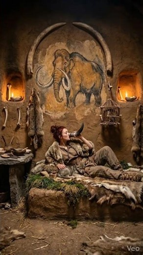 POV: Hidden Neanderthal Shelter Inside a Giant Tree 🌲