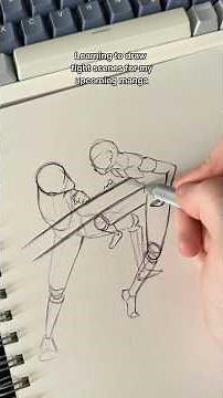 Learning to draw fight scenes for my upcoming manga 🔥 #mangaka #drawing #sketch #manga #learning