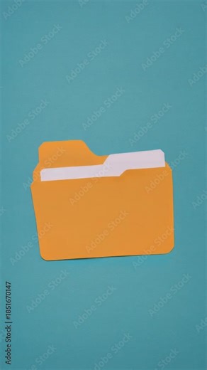 紙のフォルダアイコンが動き出すストップモーションアニメーション