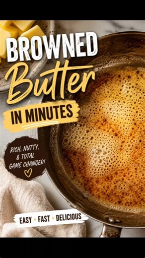 Brown Butter in Minutes 🧈 Easy step-by-step guide for rich, nutty flavor in every recipe!