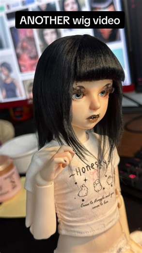 Emily on Instagram: "Here is the third video in a row on how to make a wig, IM SORRY GUYS BUT IVE JUST BEEN HAVING TOO MUCH FUN LOOKING AT THEM AND WANTING TO CHANGE THINGS. I didnt put it in the video but this wig took me 3 days to make because I started brushing out the hair two days ago (it takes a while). Next video I promise will be a sculpting one!! #bjd #wig #tutorial #dolls #howtotiktok #dollwig"