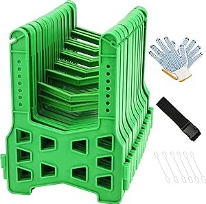 RVGUARD 10-Foot RV Sewer Hose Support Attractive Green with Adjustable Accordion Style for Dumping Fastly and Thoroughly, with Working Gloves, Elastic Anchor Bands and a Convenient Carry Strap