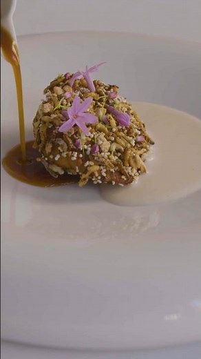3-Michelin star chef Matt Abé creates veal sweetbread, toasted grains, ajo blanco, malt jus recipe
