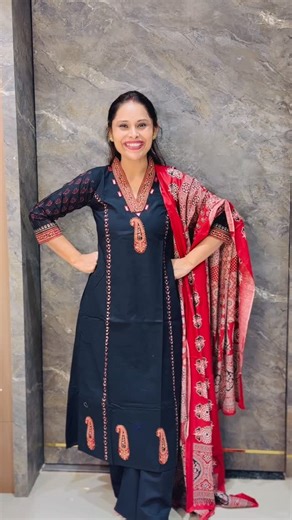 S.T Waykar fancy sarees on Instagram: "✨Dress Code - X124 ✨Website Booking-stwaykar.in ✨Price-1955 ✨ Revon Cotton three piece dress"