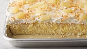 Piña Colada Poke Sheet Cake