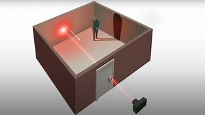The development of technology that can recognize the outline of an object in a room only with the laser light passed through the keyhole is in progress.