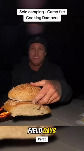 Solo camping - Camp fire cooking dampers P5 #camping #catchandcook #damper #fishing #Outdoors #fielddays #fyp | Field Day