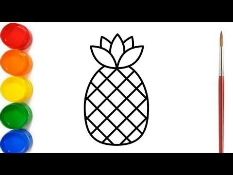 Easy Pineapple🍍 Drawing for Kids | Step by Step Coloring Tutorial
