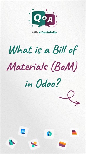 Devintelle | ERP | Odoo on Instagram: "What Is BoM in Odoo? Your Quick Guide to Smarter Manufacturing! . . . Understanding how a Bill of Materials (BoM) works is the first step toward running a smooth and efficient manufacturing process in Odoo. In this video, we break down: ✅ What a BoM actually is ✅ Why it’s essential for production ✅ How Odoo makes the entire process easier, faster & more organized Whether you're managing production, inventory, or planning operations — this guide will help yo