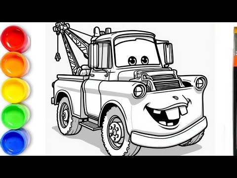 How to Draw TOW MATER | Step-by-Step Tutorial | Disney Pixar Cars