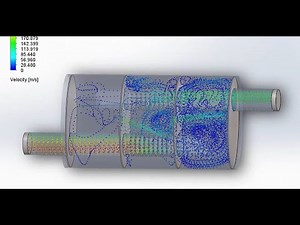 TUTORIAL FLOW SIMULATION SOLIDWORKS MUFFLER (EXHAUST) WITH FLOXPRESS
