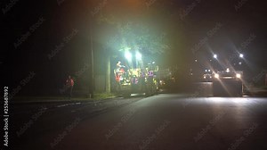 New Blacktop Construction Crew, with equipment in NJ. Working at day and night.