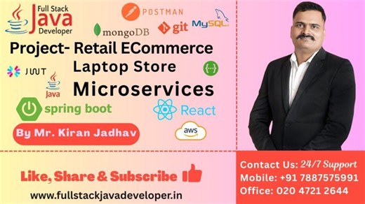 Project- Retail ECommerce Laptop Store | Spring Boot | Microservices | React JS | By Mr Kiran Jadhav | Kiran Jadhav