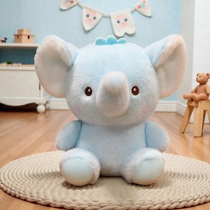 Soft Blue Elephant Plush Toy – Cute Stuffed Animal for Baby Nursery Decor, Kids Gift, Cozy Room Accent - Etsy