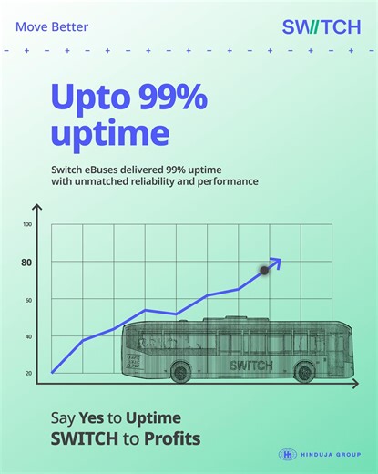 13 reactions | SWITCH Buses are designed from the ground up to maximise uptime and minimise hassle. With fewer moving parts, and reduced maintenance needs, your fleet stays on the road, generating revenue and keeping operations smooth. #SwitchMobility #ElectricVehicles #MoveBetter #EcoFriendly #Sustainability #ZeroEmissions #FutureOfMobility #EVRevolution #SwitchingToSwitch #HigherUptime #LessDowntime | Switch Mobility | Facebook