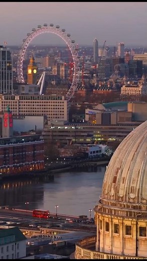 London from Above 🇬🇧 | Epic Drone View of St. Paul's Cathedral & Big Ben | 4K Travel!#shorts #travel