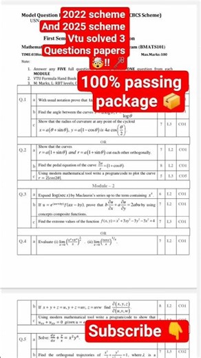 2022 and 2025 Scheme [[BMATS101]] 100% passing package 📦#vtu #exam #previoupapers #likeandsubscribe