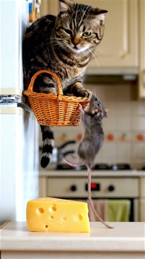 GENIUS CAT! 😱 Will the mouse ever take the bait? #cattrap #trap #smartcat