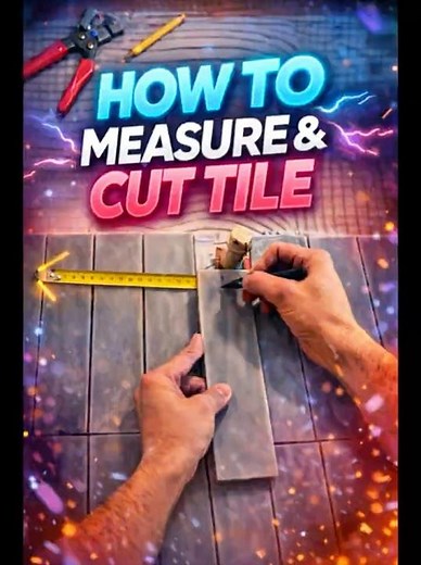 How to Measure & Cut Tile PERFECTLY | Tile Install Tip #pov #diy #milwaukee #dewalt #work #trending