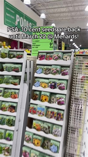 Menards 10 Cent Seed Packets Available Again