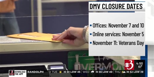 Vermont DMV offices to close for computer system upgrade
