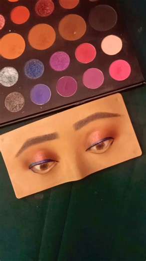 Blue Eyeliner + Pink Shimmer Eye Makeup Look 💙✨