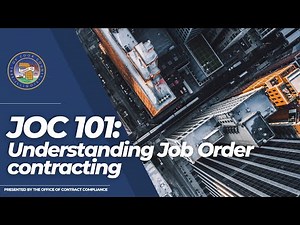 JOC 101: Understanding Job Order Contracting