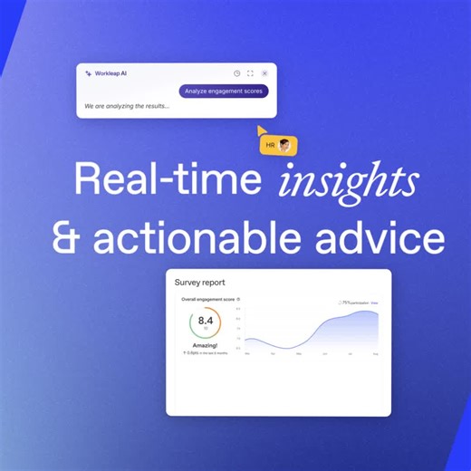 Managing employee engagement and performance reviews can be tough, especially when you need to connect the dots between them to make smarter HR decisions. Workleap AI makes it easy! With real-time insights and actionable guidance pulled directly from review cycles and engagement surveys, you’ll always know what matters most. | Workleap