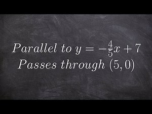 Learn how to write the equation of a line parallel to another through a given point