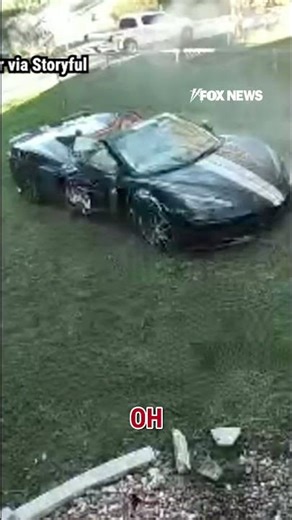 ‘EXTREMELY FRIGHTENING’: Speeding Corvette smashes through yard on Christmas Eve #corvette #shorts