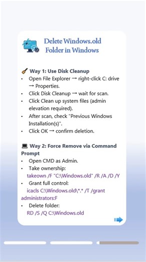 Can’t Delete Windows.old? Here’s the Easy Fix (Windows 10/11)#windowstips #techtips