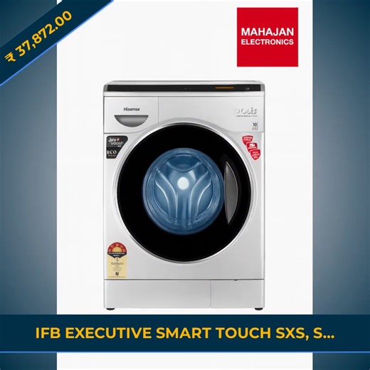 ✨ Say goodbye to stubborn stains and hello to sparkling clean clothes! 🌊✨ Introducing the IFB EXECUTIVE SMART TOUCH SXS: a stunning silver 9 Kg 5 Star Front Load Washing Machine with 2X Power Steam and Bubble Wash technology! 🧺💧 Experience the joy of laundry day as it effortlessly takes care of your fabrics, giving them a plush and fresh feel. Plus, enjoy peace of mind with a 4-year comprehensive warranty! 🛡️ Don't miss out on this great deal for just ₹37872.00! 🙌 Why let your laundry pile 