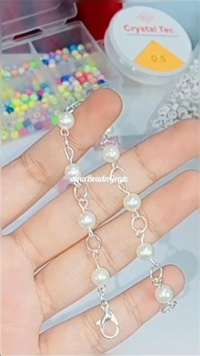 pearl chain bracelet tutorial step by step 🤍