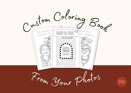 Custom Couple Coloring Book From Photos, Personalized Valentine’s Day Gift, Anniversary Gift, Printable PDF - Etsy