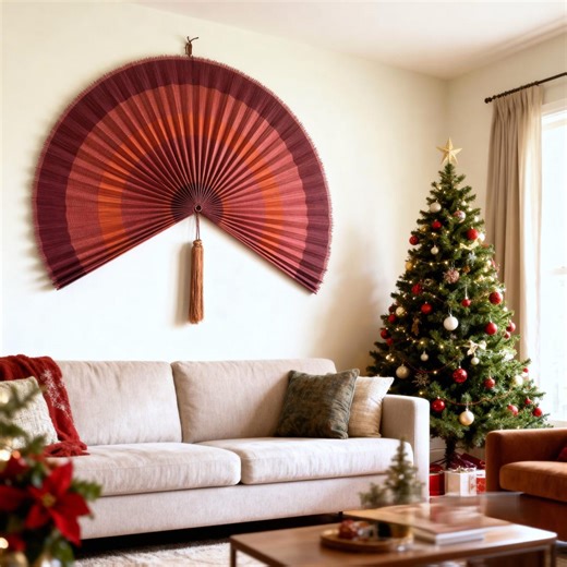 Bamboo Fan Wall Decor, Oversized Fan for Large Wall Decor With Colorful Bamboo Fan, Wall Hanging Decor, Handmade Decor - Etsy