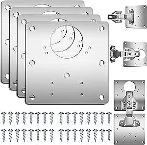 4PCS Hinge Repair Kit-Cabinet Hinge Repair Plate with Mounting Screws,Stainless Steel Kitchen Cupboard Door Hinge Repair Brackets with Holes