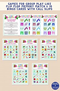 Printable Luau Tiki Party Summer Games | Tropical Aloha Activities Adults Kids | Homeschool Church Family Hawaiian DIY Backyard Pool Games - Etsy