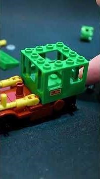 Steam green locomotive from blocks. #lego #blocks #toy #asmr #play #locomotive #train #green #steam