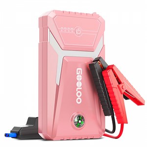 GOOLOO GE1500 Car Jump Starter,1500A Peak 12V Battery Jump Box with Charge Port(Up to 6.0L Gas and 4.0L Diesel Engines),Portable Battery Booster Pack Power Bank Car Starter Pink