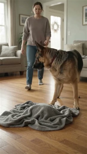He Heard SCRATCHING Under The Blanket… Then It Moved! 😳🐕 #DogReaction #DogMystery #GermanShepherd