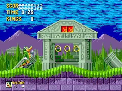 (Gameplay - 3380) Vector the Crocodile in Sonic the Hedgehog (Sega Genesis - 162)