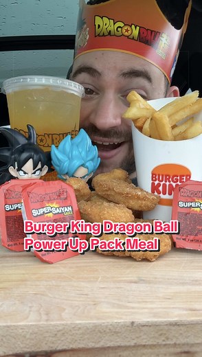 Burger King’s new Dragon Ball Super Power Up Pack is here and we’re trying it out. Available starting today, September 1st, the Burger King Dragon Ball Super Power Up Pack brings the new Super Saiyan Teriyaki-style sauce, the Dragon Ball Mango Peach Burst Lemonade with popping boba, and six collectible figurines featuring Goku and Vegeta along with their Super Saiyan variants as well as Beerus and Piccolo. Everything is available now while supplies last. Will you be heading to Burger King to pic