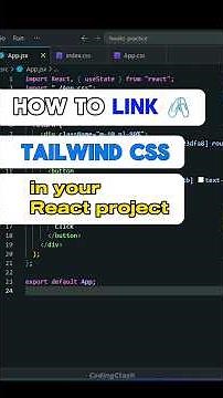 How to Link 🖇️ Tailwind CSS in React Project | CodingClash | #reactjs #tailwindcss #codelife