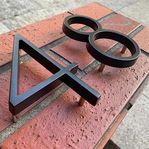Modern Black House Address Sign/5 Inch Modern Floating Aluminum House Numbers & Letters/ Clean Modern House Numbers / Black Number - Etsy