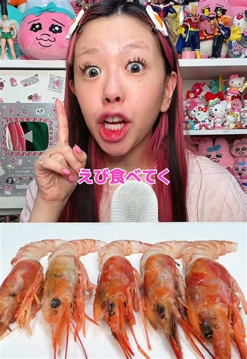 生のエビ食べ比べ ASMR体験