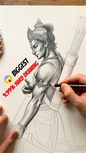 💯 Amazing Ram Ji Sketch 🔥 | Full Drawing Process #shorts #art