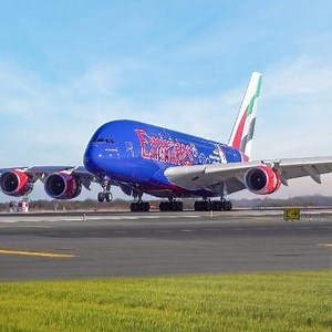 5.7M views · 146K reactions | New York City, you've got a new MVP - our NBA-themed A380 has landed at JFK!   | Emirates | Facebook