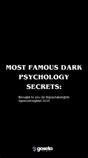 MOST FAMOUS DARK PSYCHOLOGY SECRETS: Your mind holds secrets you’ve never noticed 👀🖤 Psychology isn’t just about theories—it’s about the hidden patterns that reveal how we think, feel, and connect. These dark psychology secrets show just how powerful the human brain really is. Once you understand these, you’ll start seeing people (and yourself) in a whole new way. 💭 👉 Which fact surprised you the most? Drop your answer in the comments—let’s see who’s paying attention. 🔁 Save this reel to re