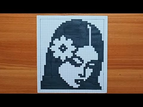 How to draw Girl drawing on graph paper || Pixel Artwork || Easy drawing step by step for beginners