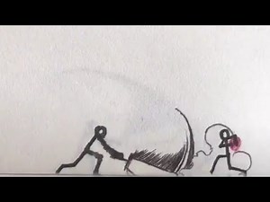 Taijutsu vs Sword Stickman fight Flipbook animation | Tutorial | stopmotion #2